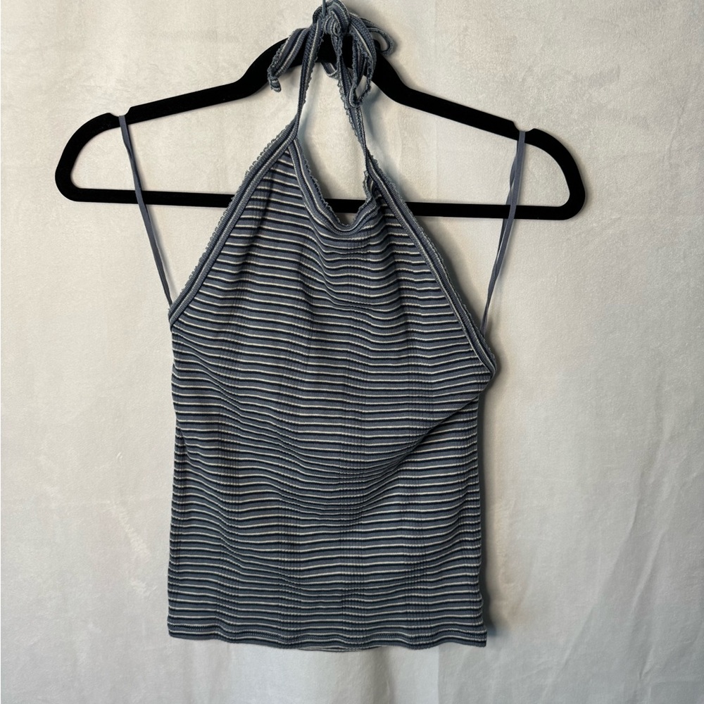 AMERICAN EAGLE STRIPED HALTER TANK